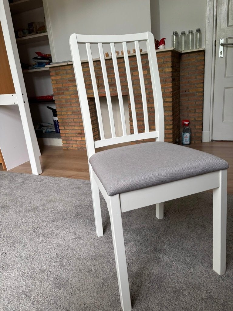 2x IKEA EKEDALEN eetkamerstoel wit/lichtgrijs, Ophalen, Twee, Wit, Nieuw