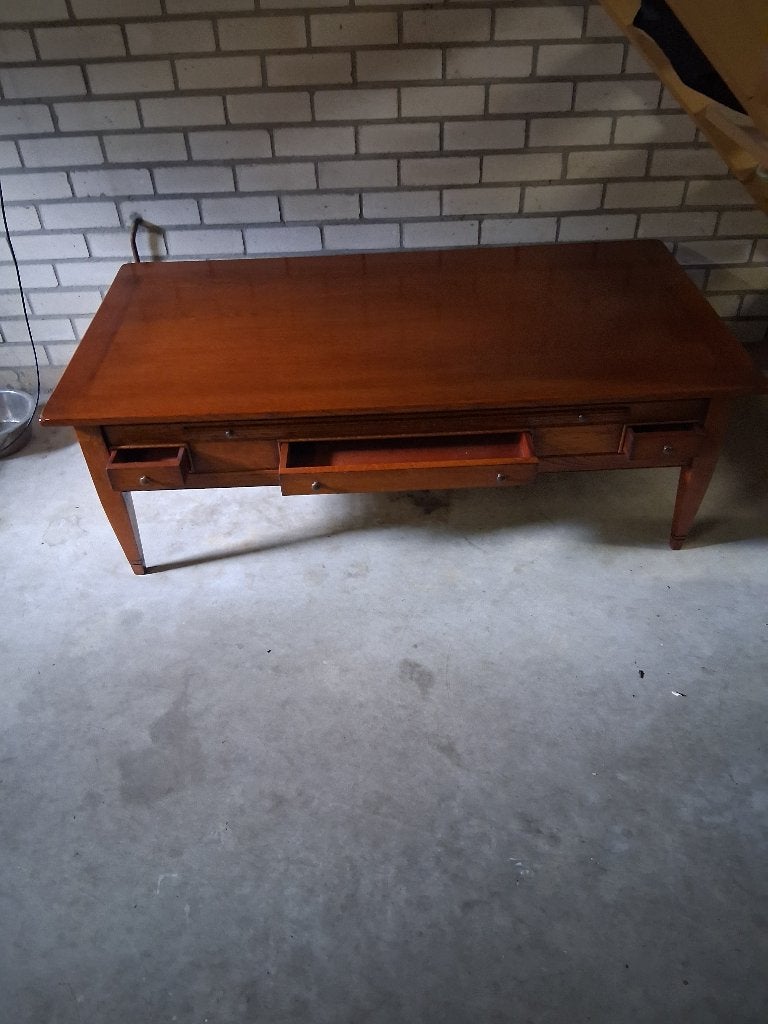 Klassieke houten salontafel met lades, Ophalen, Klassiek, Gebruikt, Eikenhout