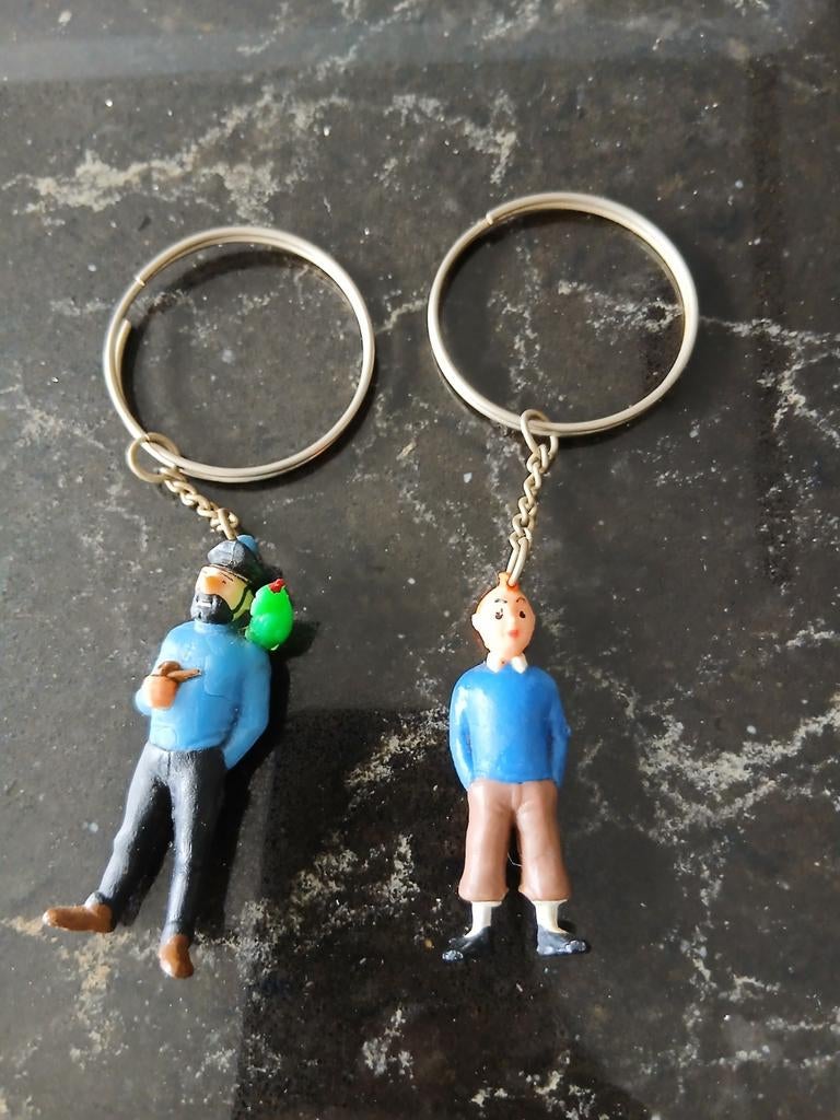 Kuifje en Kapitein Haddock sleutelhangers, Ophalen of Verzenden, Gebruikt, Knuffel of Figuurtje