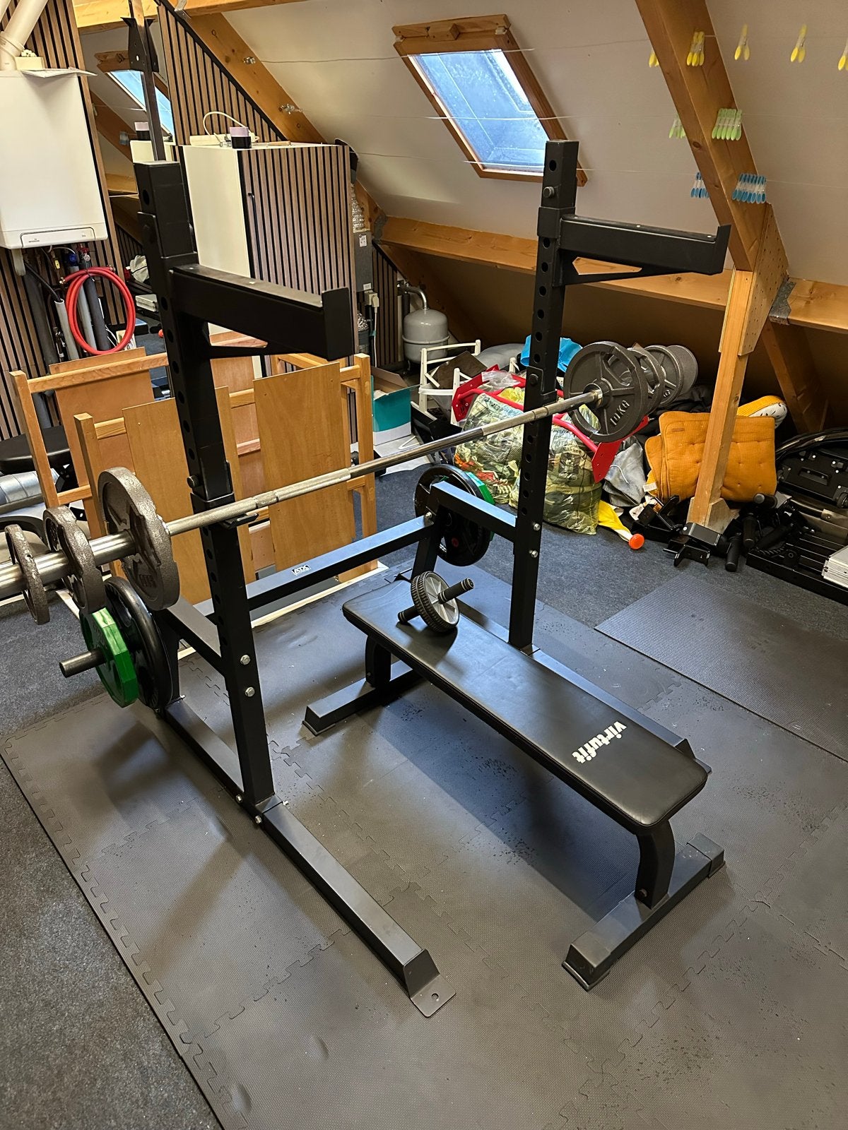 Complete Home Gym: ATX Half Rack, Bench, Gewichten & Ab Roll, Ophalen, Krachtstation, Armen, Zo goed als nieuw