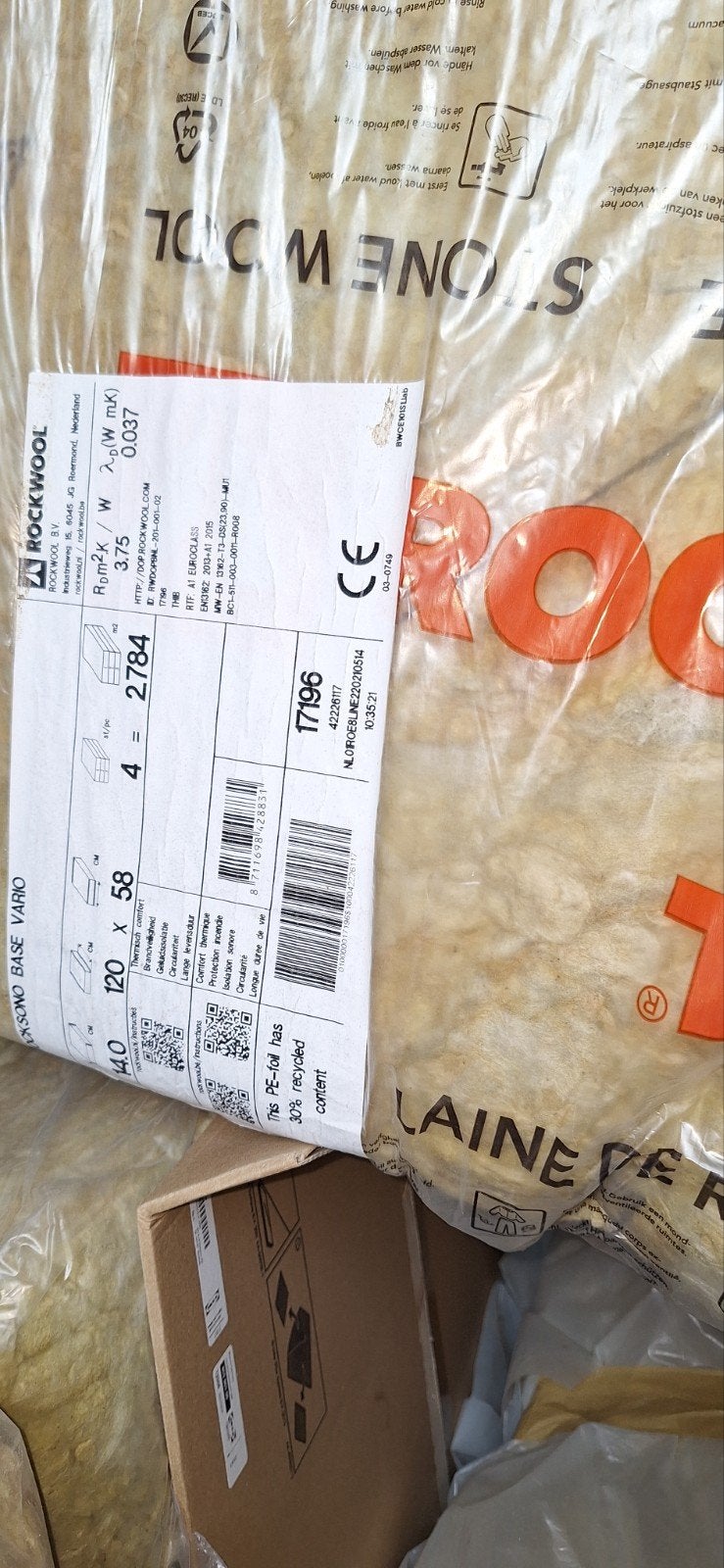 Rockwool, Doe-het-zelf en Verbouw, Isolatie en Afdichting, Ophalen, 4 tot 8 cm, Nieuw, Steenwol