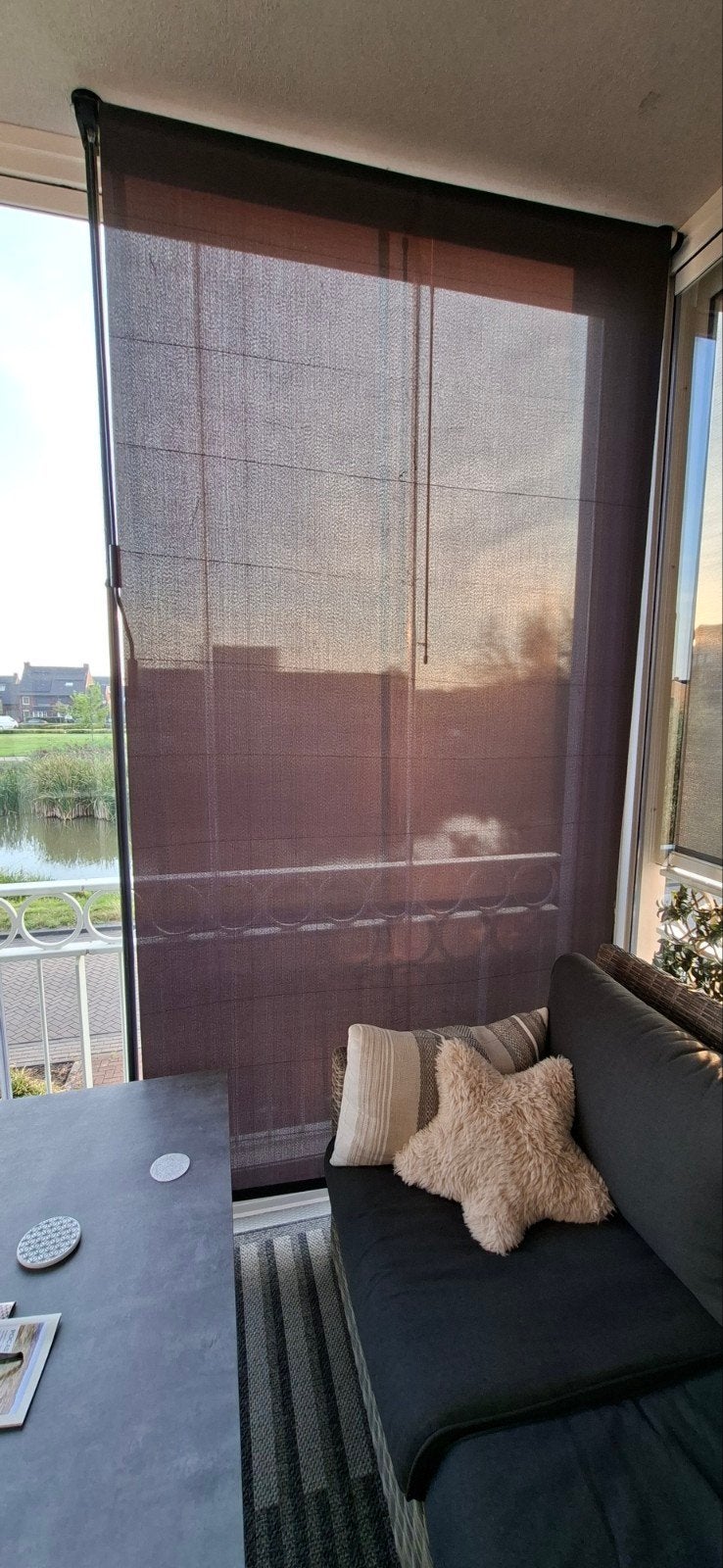 Rolgordijn voor buiten, Ophalen, Rolgordijn, Zwart, Rolgordijn