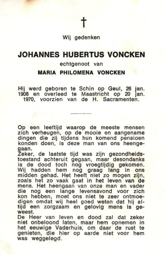 Voncken Johannes Hubertus Schin op Geul 1908-1970 Maastricht, Verzamelen, Ophalen of Verzenden