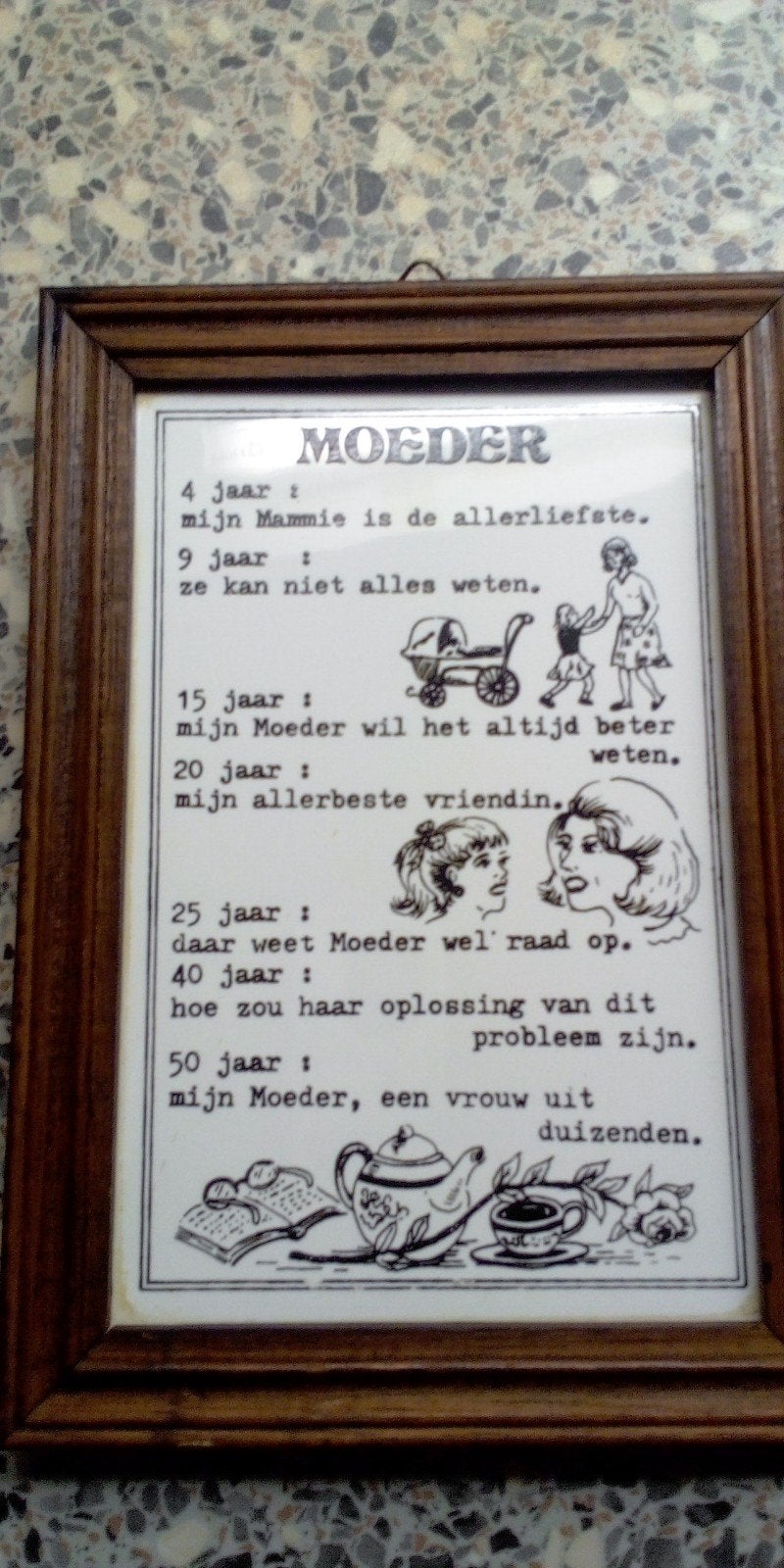 Tegelspreuk Moeder - Een Liefdevol Geschenk, Ophalen, Gebruikt