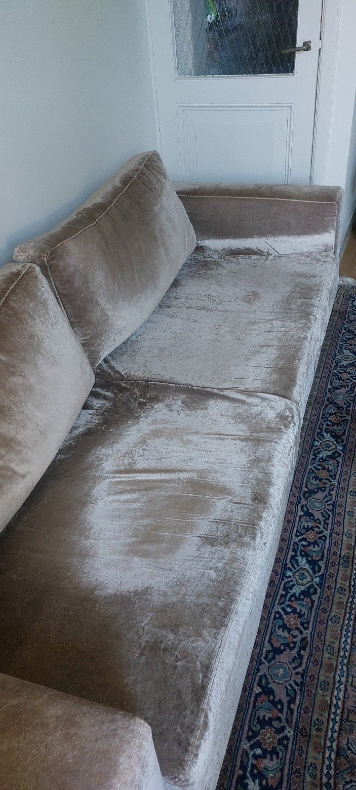Bank 2,5 zits in de kleur taupe, Ophalen, Gebruikt, Driepersoons, 75 tot 100 cm