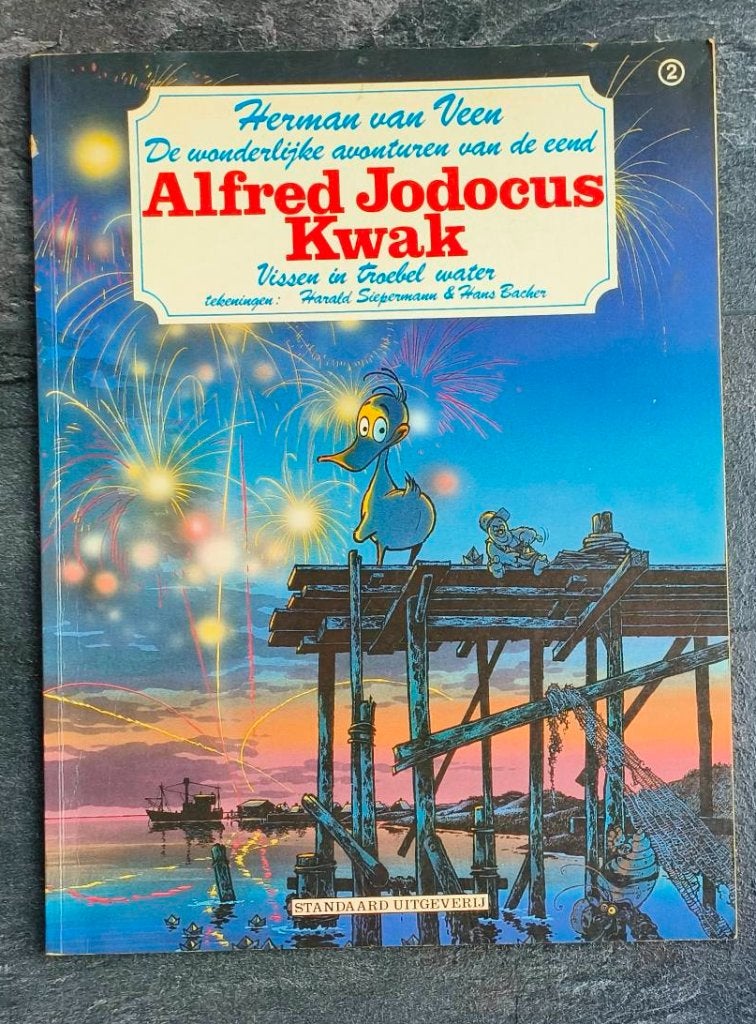 Alfred Judocus Kwak (Vissen in troebel water), Boeken, Herman van Veen & Harald Siepermann, Eén stripboek, Ophalen of Verzenden