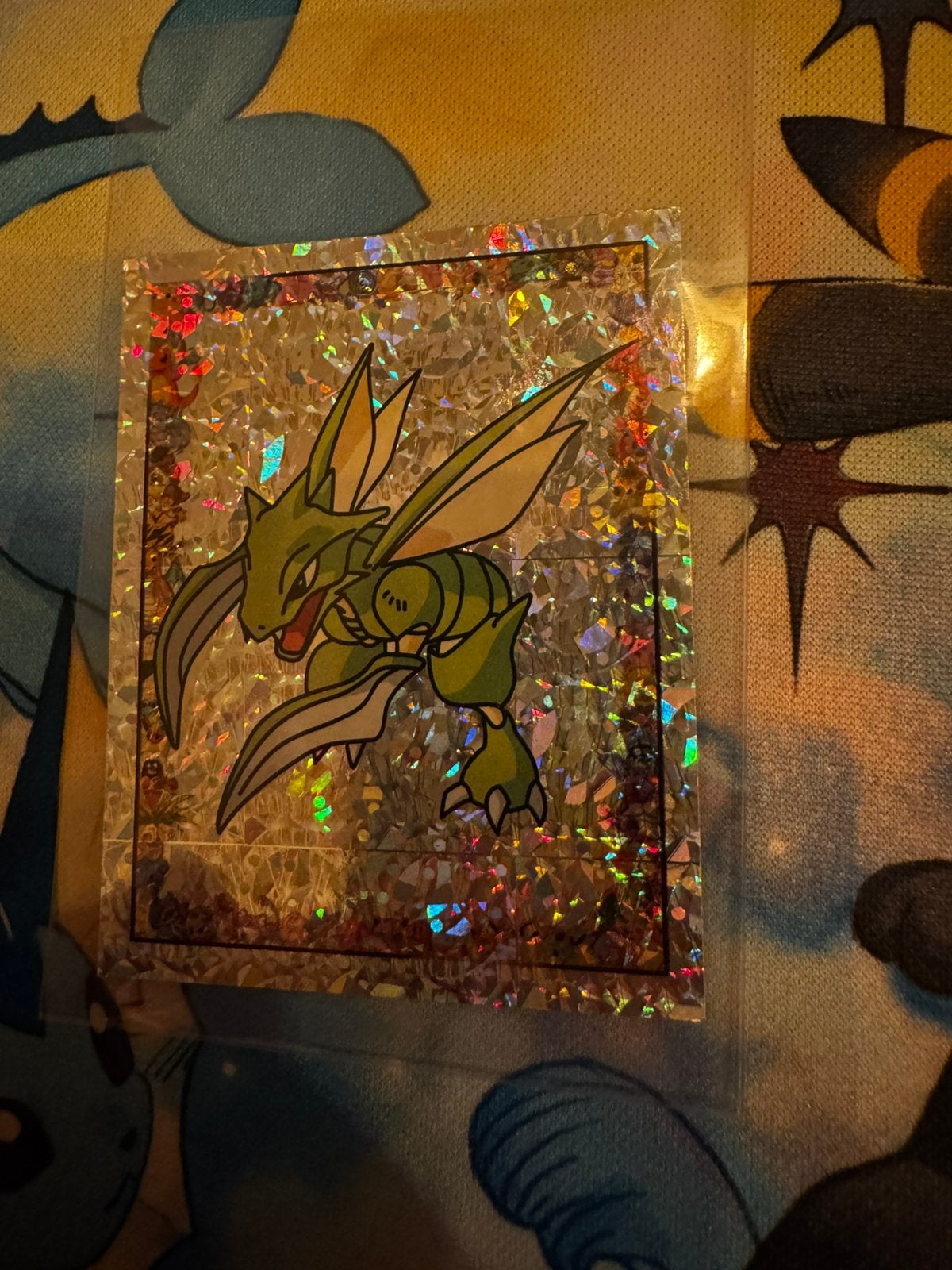 Pokemon Nintendo Scyther Sticker Glitter Foil.  S19, Ophalen of Verzenden, Nieuw, Losse kaart, Foil