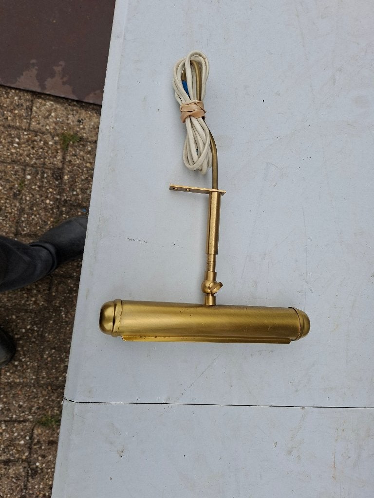 antiek messing schilderij /piano lamp uit 1968, Ophalen of Verzenden