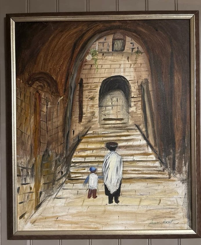 Schilderij: Vader en kind, Ophalen