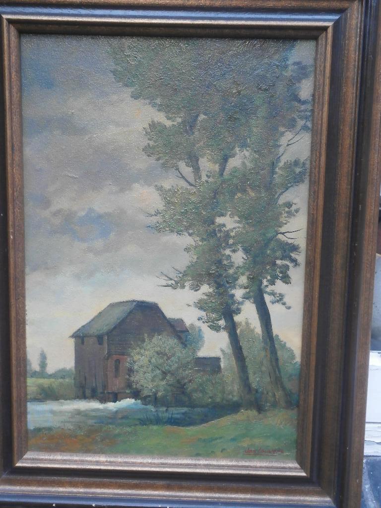 VOLMOLEN, Mooi schilderij Waalre van Jan Louwers, Antiek en Kunst, Kunst | Schilderijen | Klassiek, Ophalen