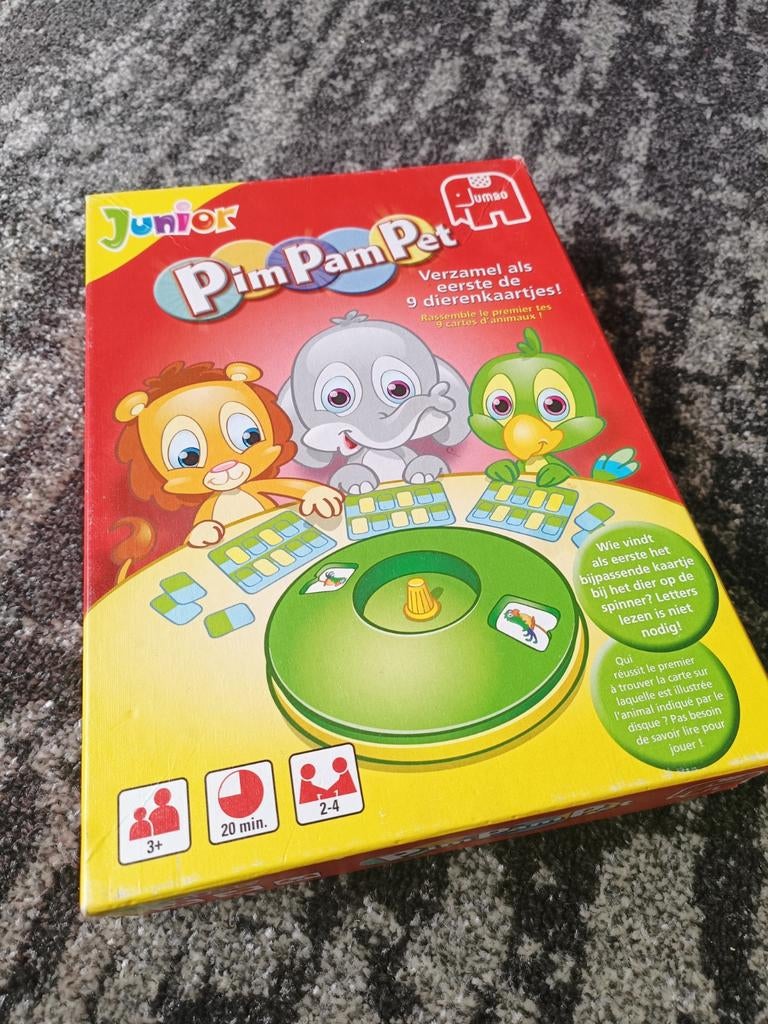 Jumbo Junior Pim Pam Pet, Hobby en Vrije tijd, Gezelschapsspellen | Bordspellen, Een of twee spelers, Ophalen of Verzenden, Gebruikt