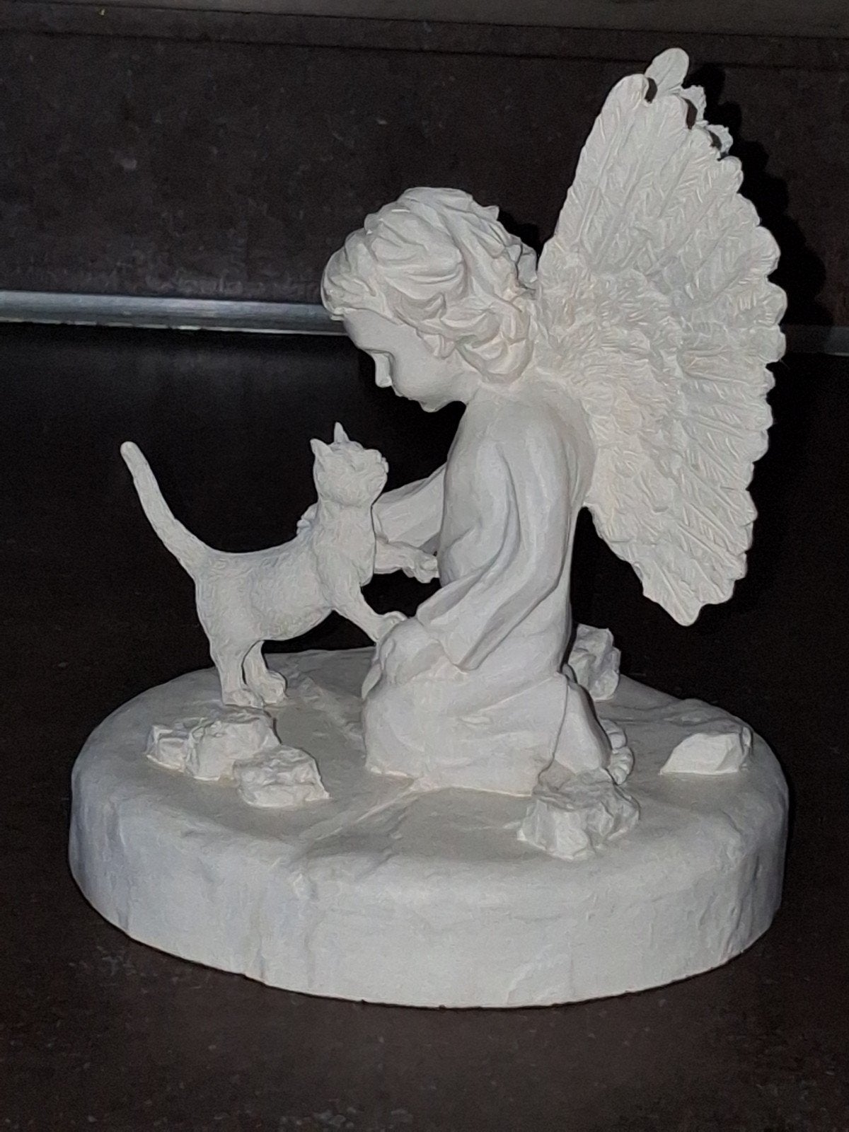 Kat engel vleugels beeld / urn / memorium/ memory, Ophalen of Verzenden, Dier
