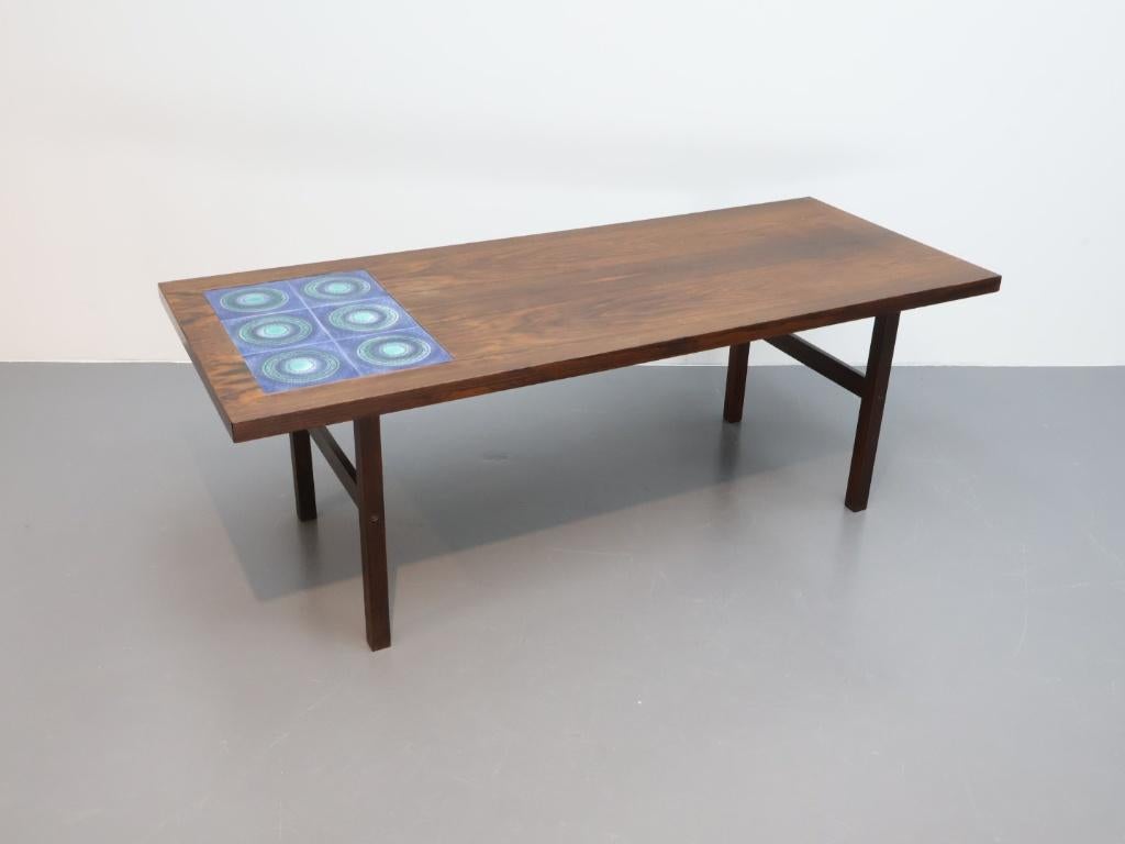 Deense salontafel | Palissander | Keramiek | Deens, Gebruikt, 100 tot 150 cm, ., 50 tot 100 cm
