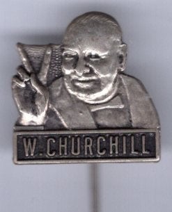 W. Churchill zilverkl President speldje ( R_086), Ophalen of Verzenden, Zo goed als nieuw, Figuurtje, Speldje of Pin