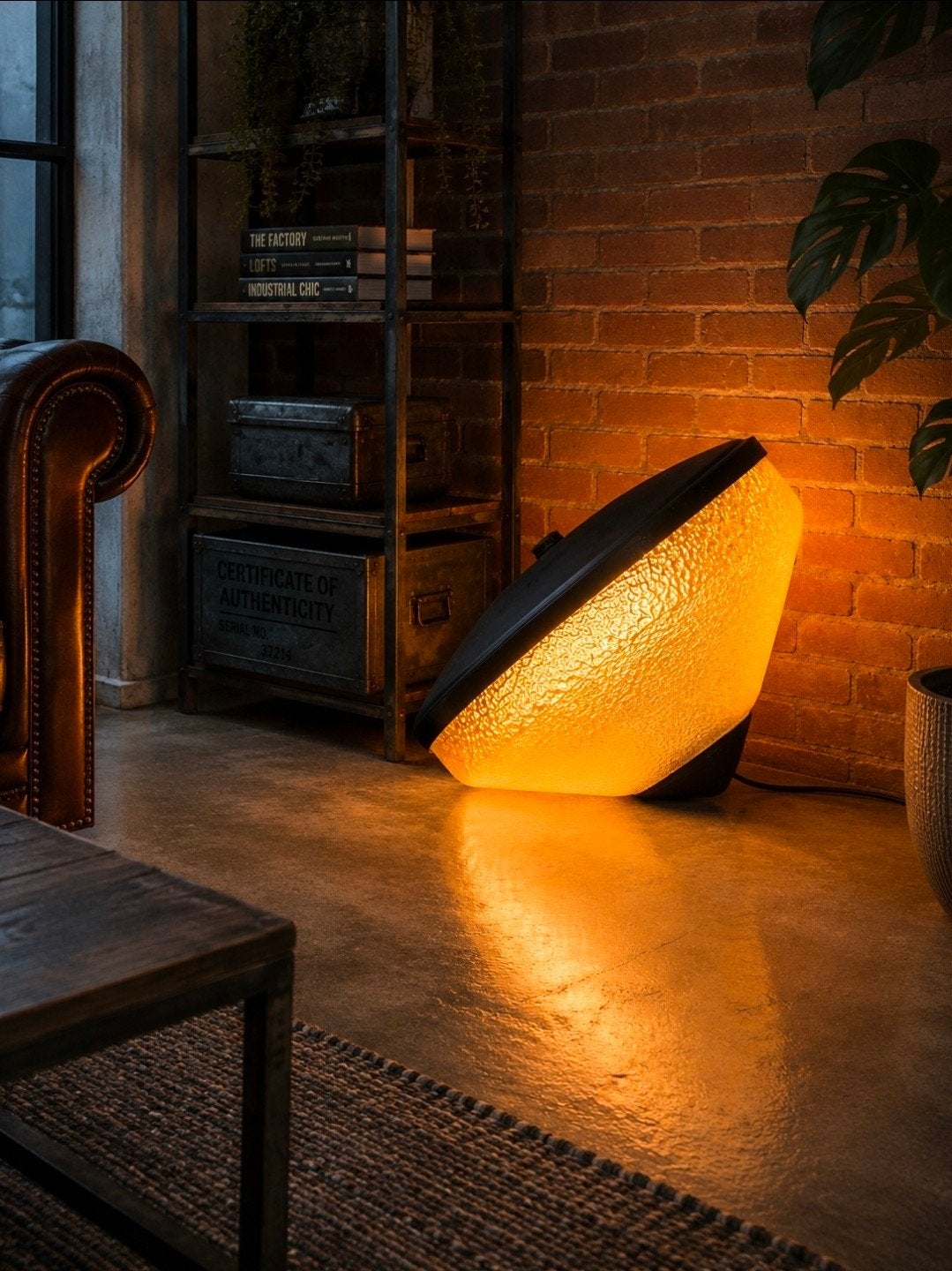 grote vintage straatlantaarn vloerlamp, Ophalen, Kunststof, Upcycled industrieel, G13 (TL)