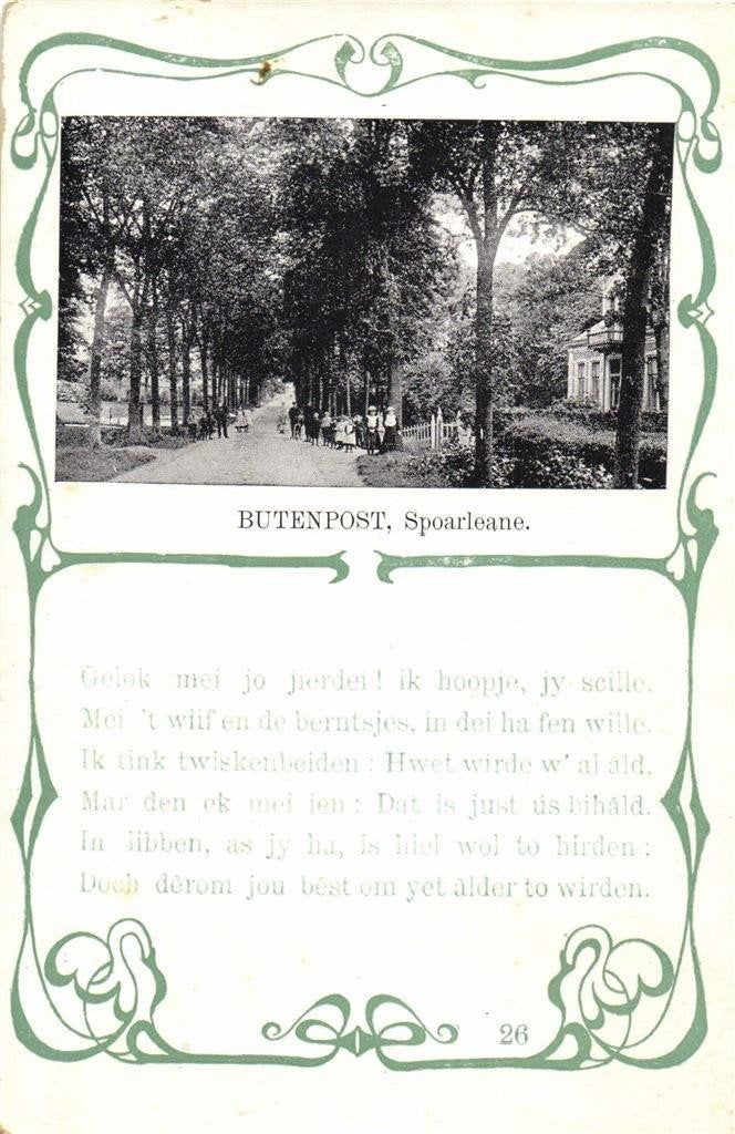 Butenpost, Spoarleane. - Buitenpost - gedicht - ongelopen, Verzenden, Voor 1920, Ongelopen, Noord-Brabant