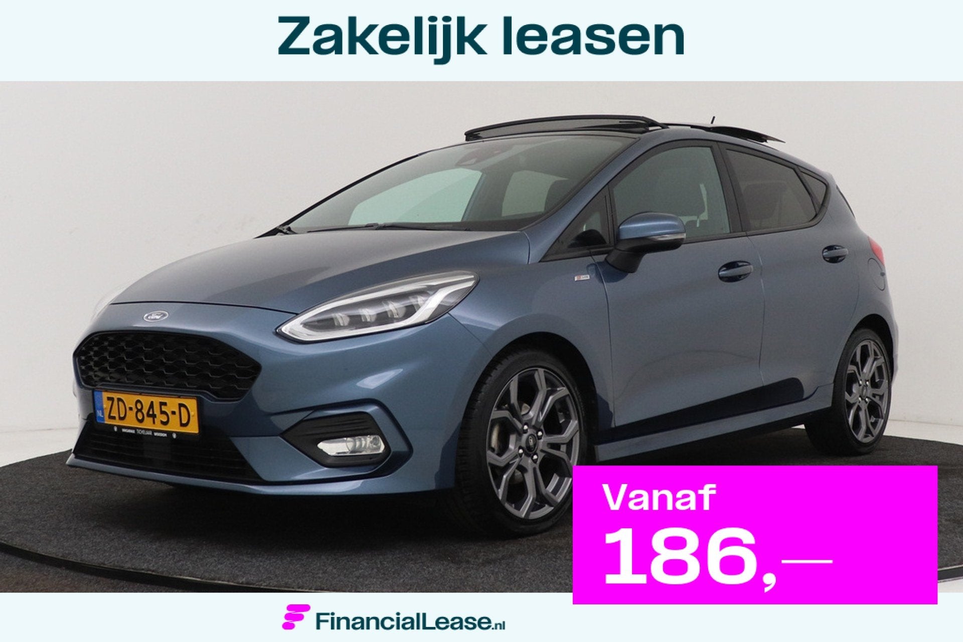 Ford Fiesta 1.0 EcoBoost ST-Line | Nwe Distr. | Org NL | Pan, Stof, Gebruikt, 1064 kg, Blauw