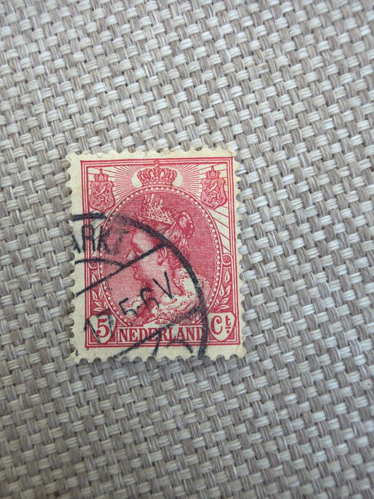 Nederlandse postzegel Koningin Wilhelmina 5 cent, Ophalen of Verzenden, T/m 1940, Gestempeld