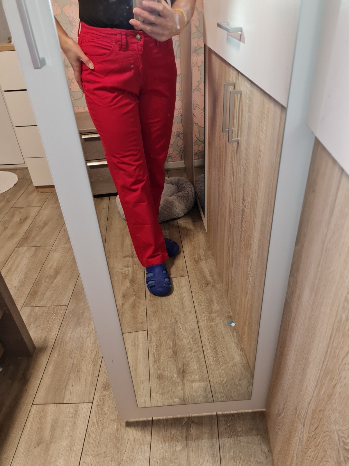 Dames broek maat M, Ophalen of Verzenden, Gedragen, Rood, Lang