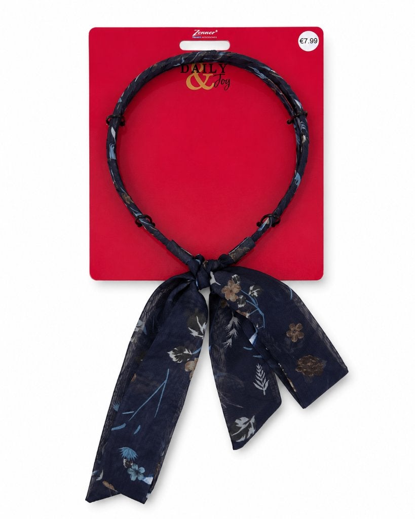 Zenner Daily & Joy haarband met strik – blauwe bloemenprint, ., Overige typen, Nieuw, Ophalen of Verzenden