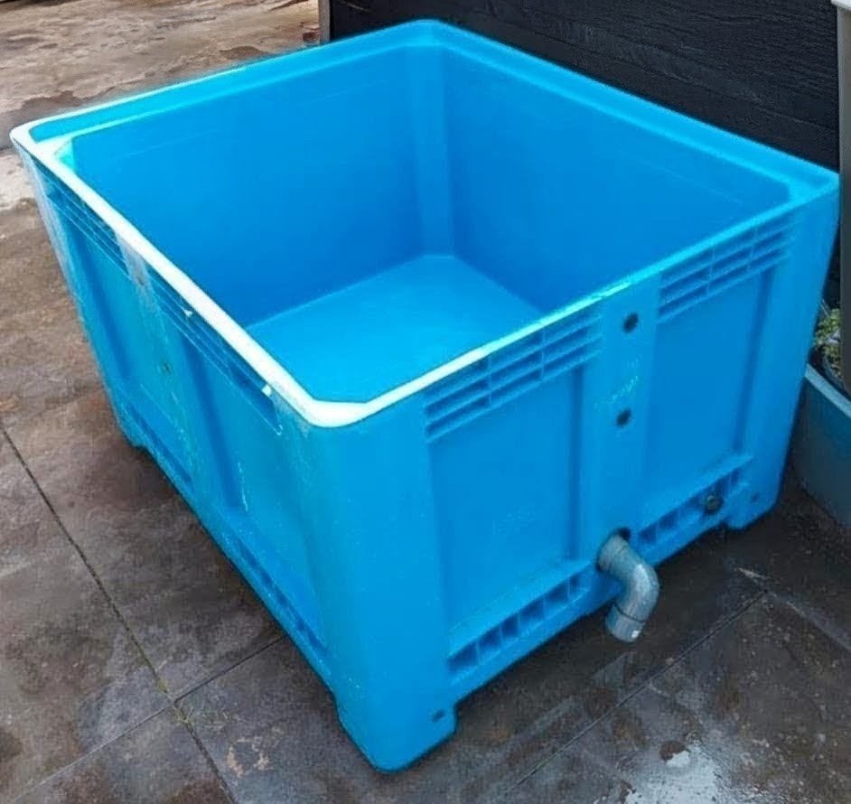 Grote blauwe qbak met afvoer, Ophalen, Gebruikt, Bak of Kist