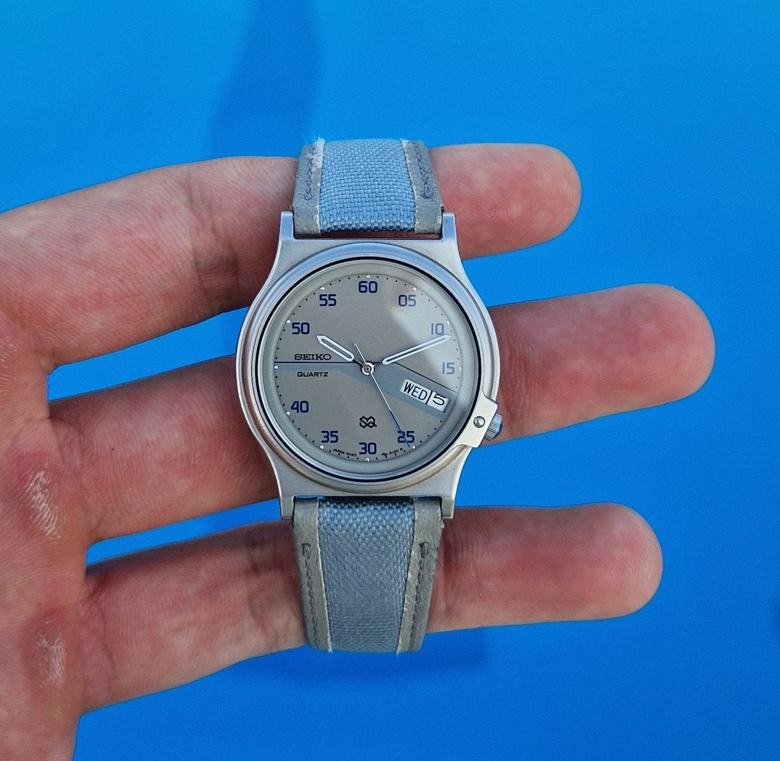 Seiko SQ 5H23-6230, originele band en sluiting, zeer net, Seiko, Staal, Met bandje, Verzenden