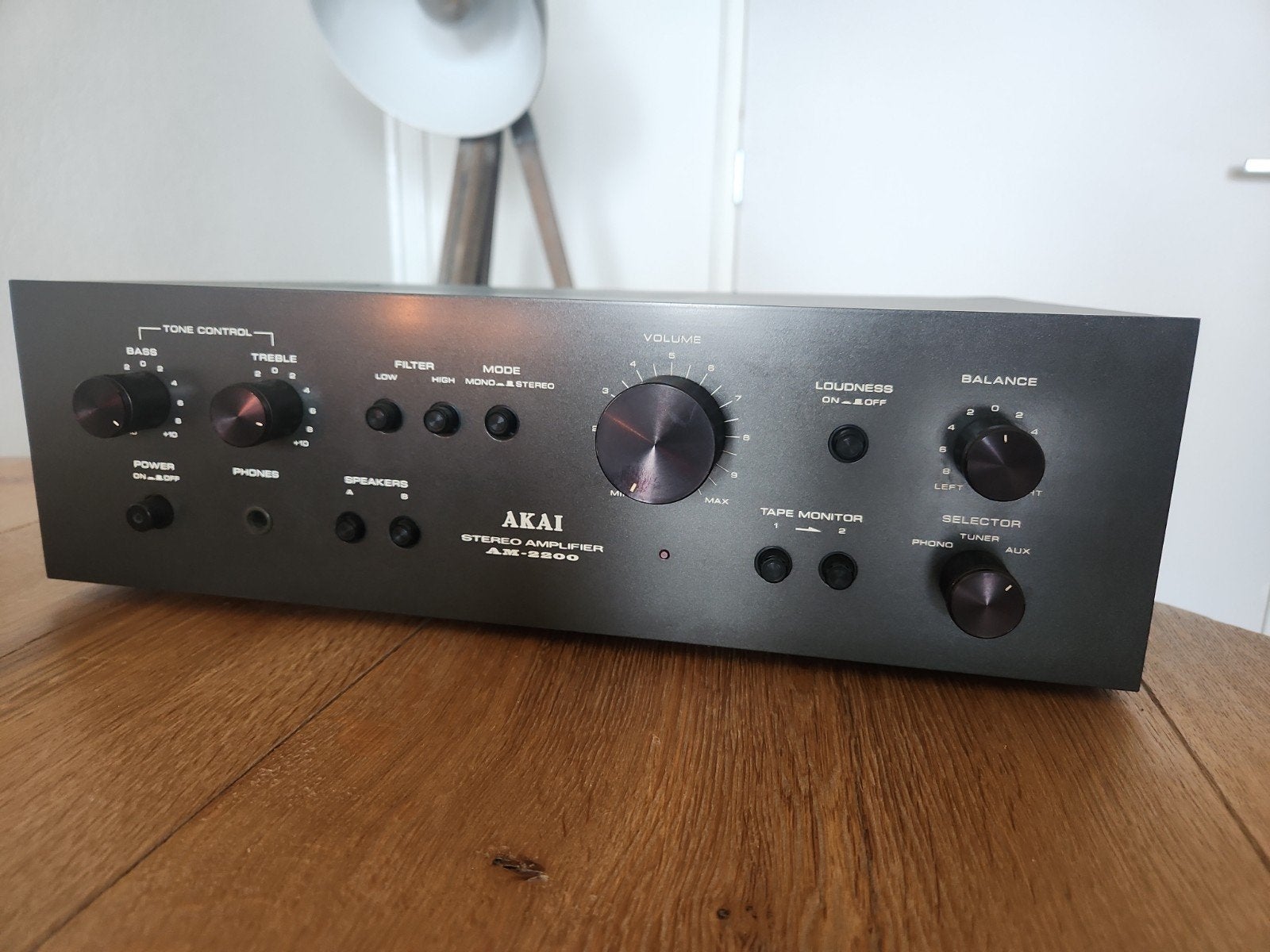 Akai AM-2200 vintage stereoversterker, Ophalen of Verzenden, Gebruikt, Minder dan 60 watt, Overige merken