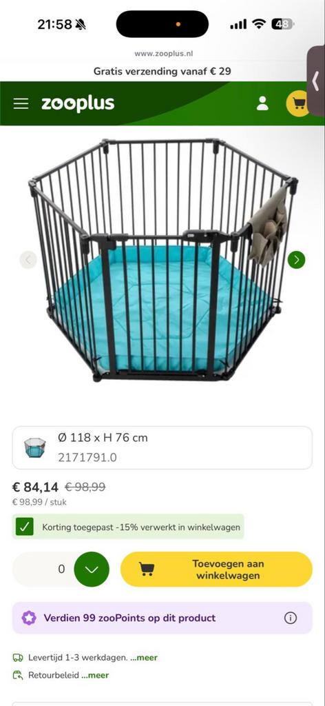 Honden hok/ren, Dieren en Toebehoren, Ophalen of Verzenden, Zo goed als nieuw