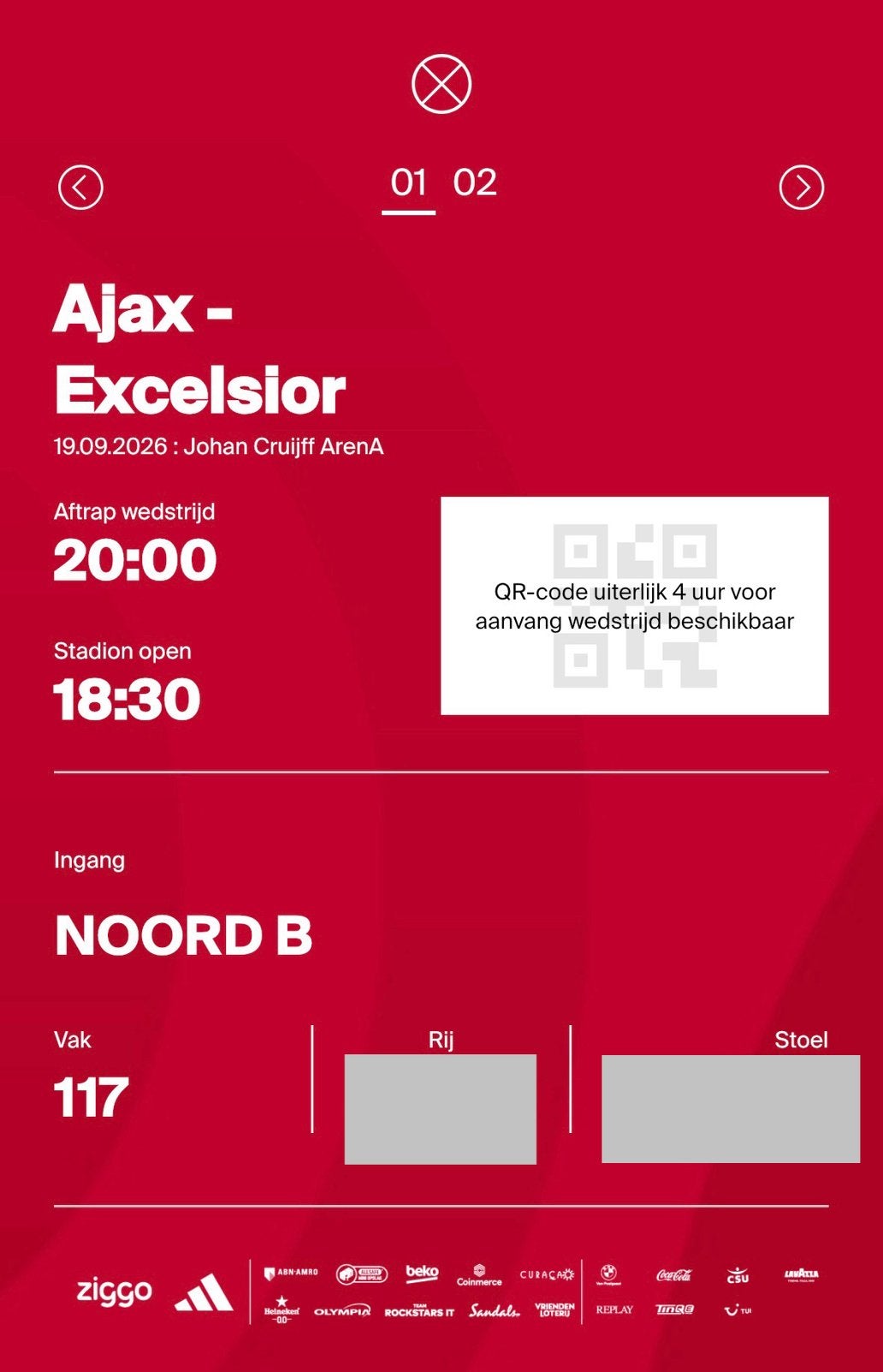 2 mooie kaarten Ajax - Excelsior (naast elkaar), Twee personen, Augustus