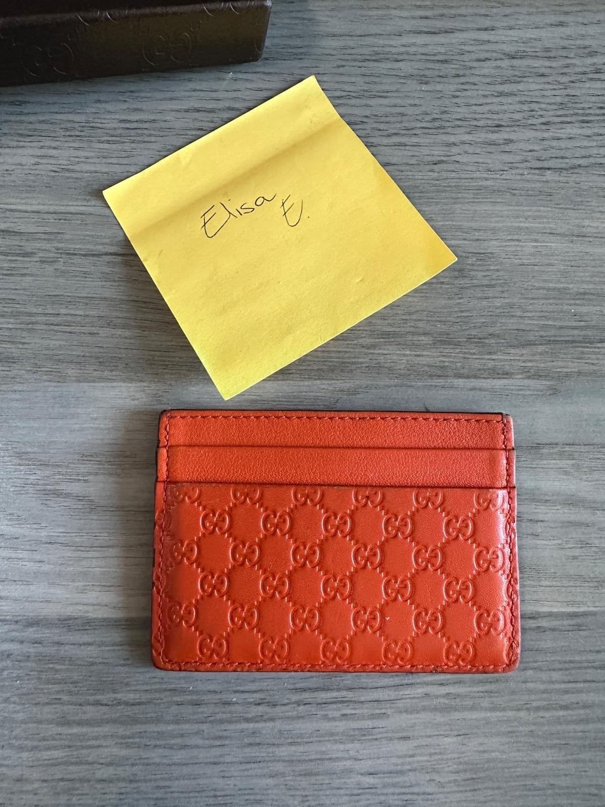 Gucci Microguccissima Oranje Leren Pasjeshouder Cardholder, Overige merken, Gebruikt, Oranje, Ophalen of Verzenden