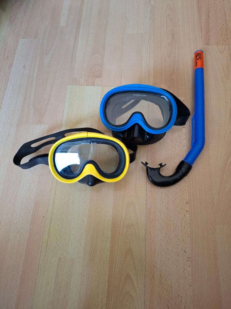 Snorkelset voor kinderen - Blauw en Geel, Ophalen of Verzenden, Gebruikt, Snorkelset