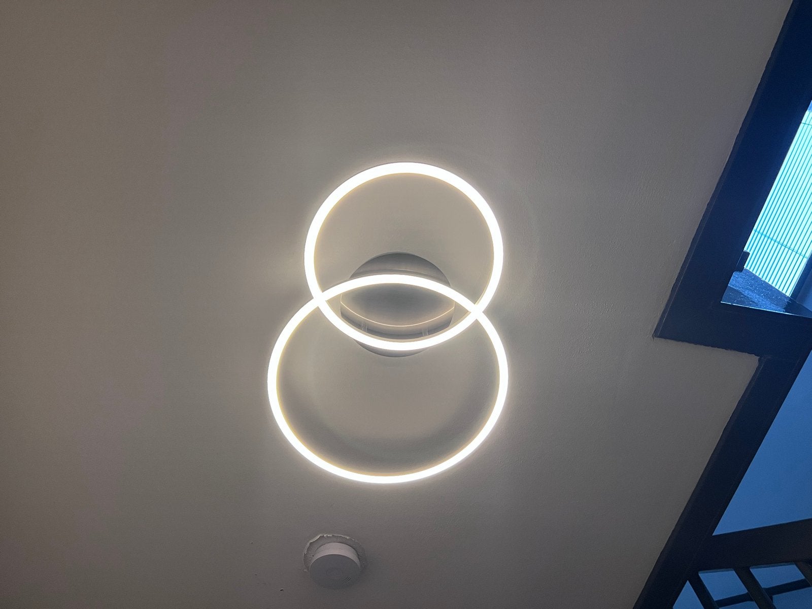 Moderne LED Plafondlamp - Dubbele Ringen Design, Wit, Overige merken, Overige fittingen, Zo goed als nieuw