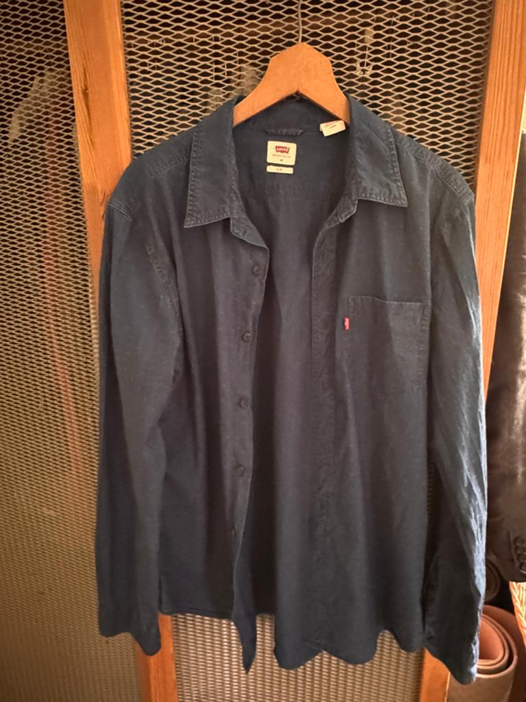 Levi’s heren overhemd blauw maat M, Ophalen of Verzenden, Zo goed als nieuw, Blauw
