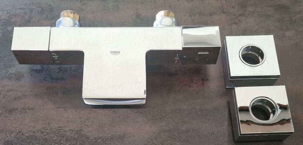 Grohe Cube Thermostatische Badkraan 15 cm H.O.H., Ophalen of Verzenden, Zo goed als nieuw, Chroom, Bad
