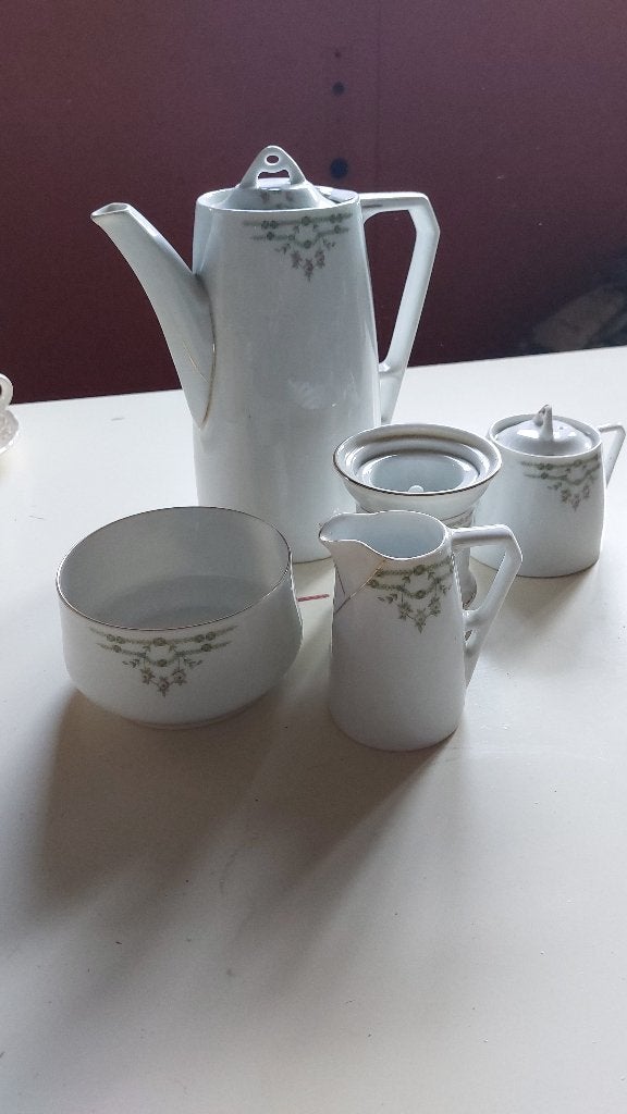 Antiek Patria J.T. & Co. porseleinen koffieservies, Antiek en Kunst, Ophalen of Verzenden