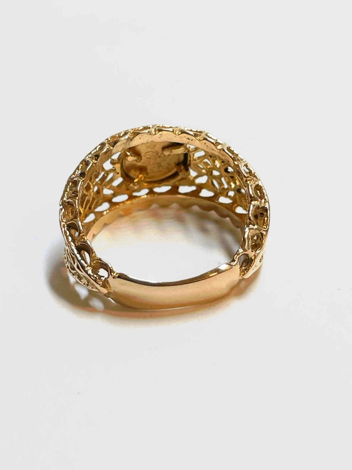 18k gouden muntring, -, -, Ophalen of Verzenden, Zo goed als nieuw