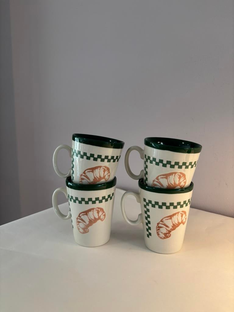 Vintage Just mugs England croissant bekers, Gebruikt, Verzenden, Just Mugs, *