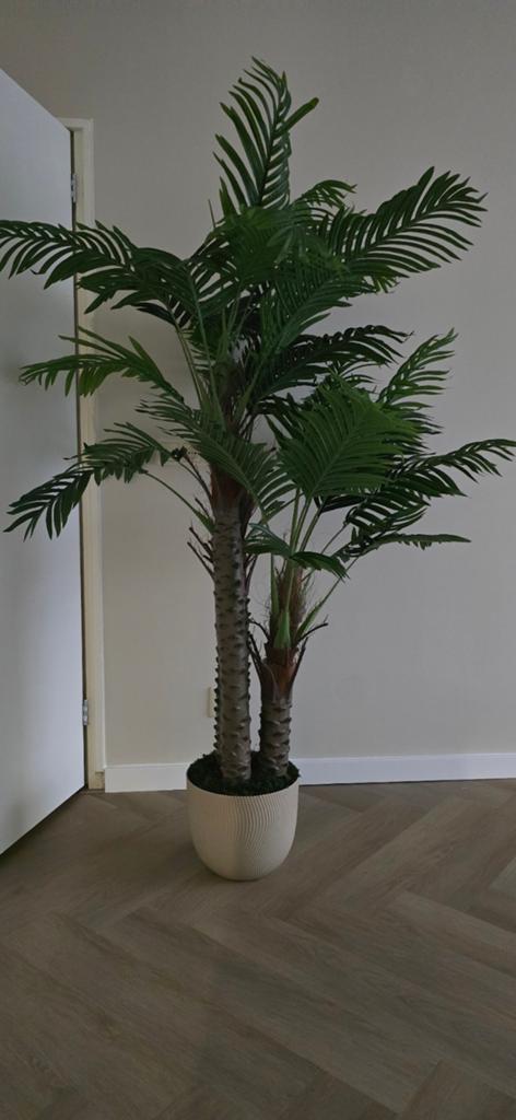 Grote palmboom 180cm met pot (kunst), Binnen, Groen, Onderhoudsvrij, Kunstplant
