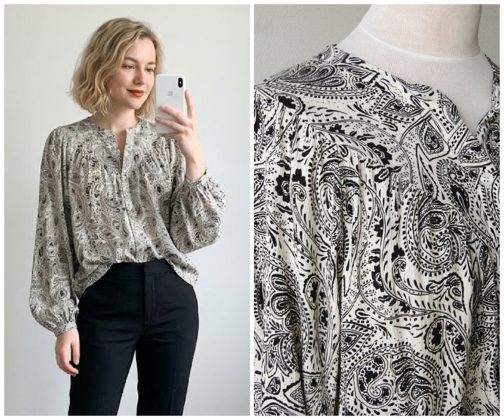 Costes - NIEUW - blouse paisley print - zwart wit - maat S, Verzenden, Wit, Nieuw, Costes