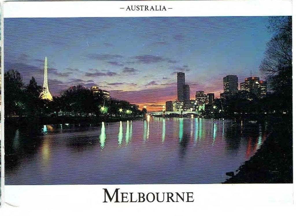 Australie Melbourne Zonsondergang > Hallstatt Oostenrijk, Verzenden, 1960 tot 1980, Gelopen, Stad of Dorp