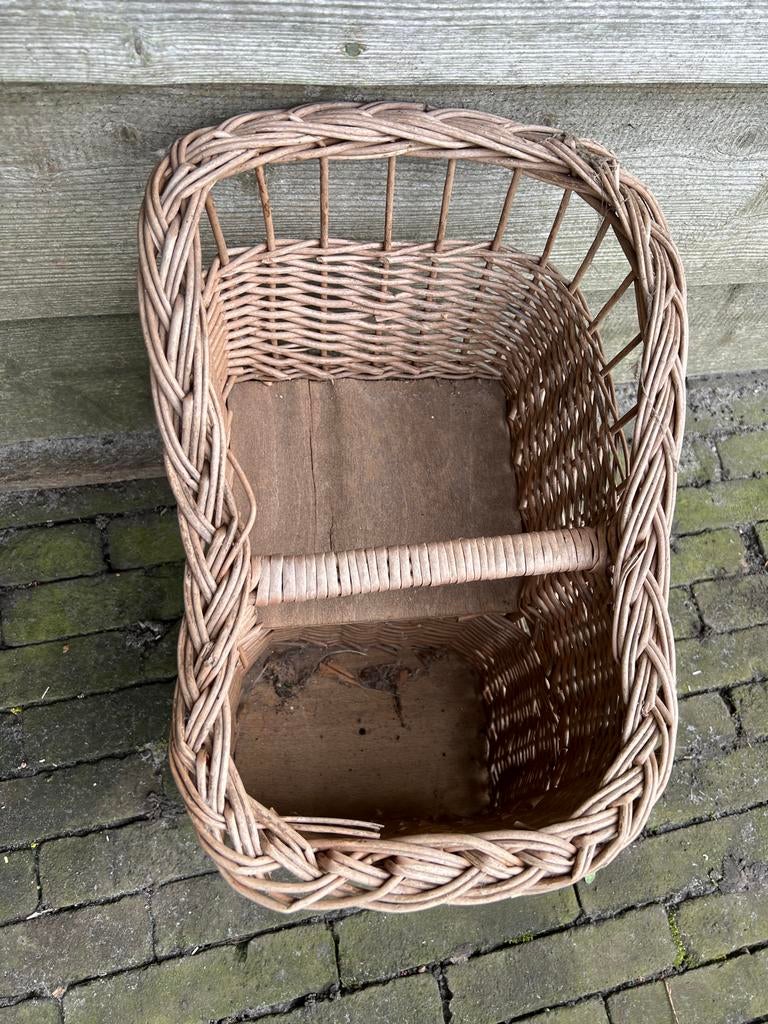 Rotan fietsmand, Ophalen of Verzenden, Gebruikt, Fietsmand, Stuurbevestiging