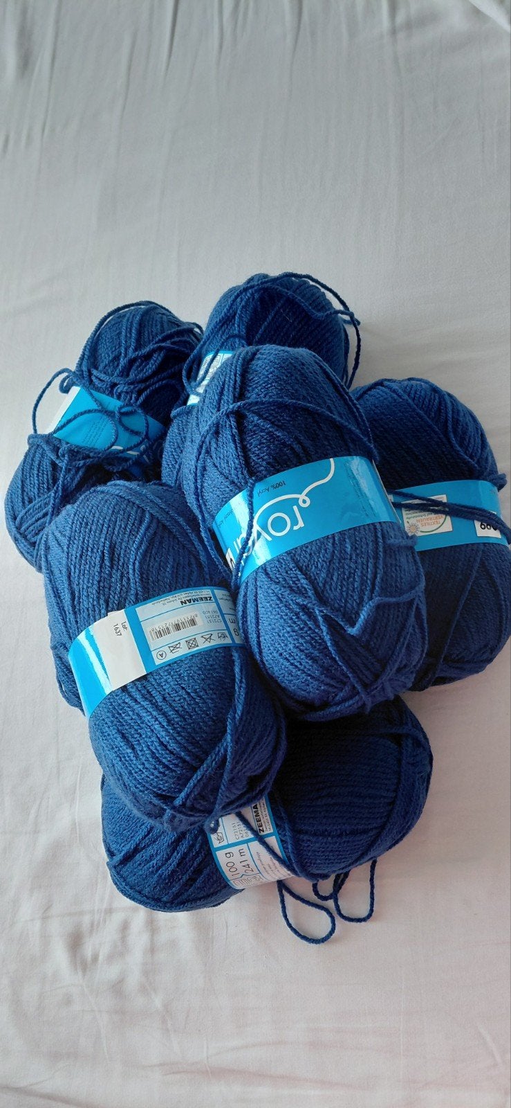 7 bollen  Royal garen - blauw, Ophalen of Verzenden, Zo goed als nieuw, Breien of Haken, Wol of Garen