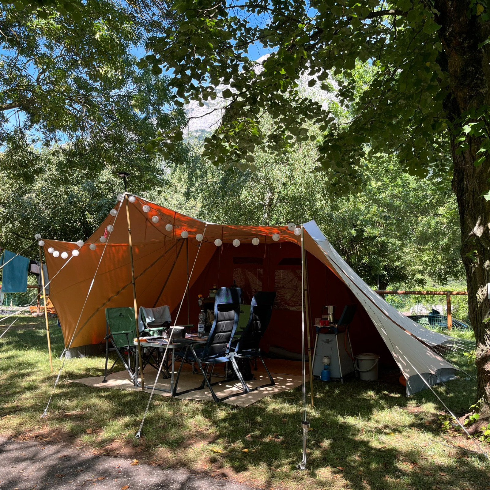 De Waard Albatros met varioluifel en binnentent, Caravans en Kamperen, Tenten, Ophalen, Gebruikt, Tot en met 4