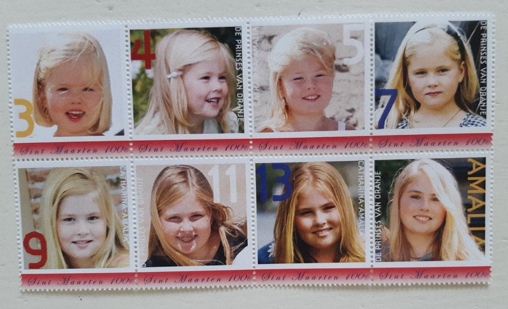 Amalia 16 – strook (St. Maarten 2019), Ophalen of Verzenden, Postfris