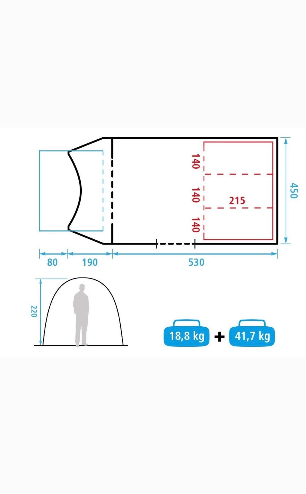 Ruime Obelink trail 600 tunneltent tc 6 persoons, Ophalen, Gebruikt, Tot en met 6
