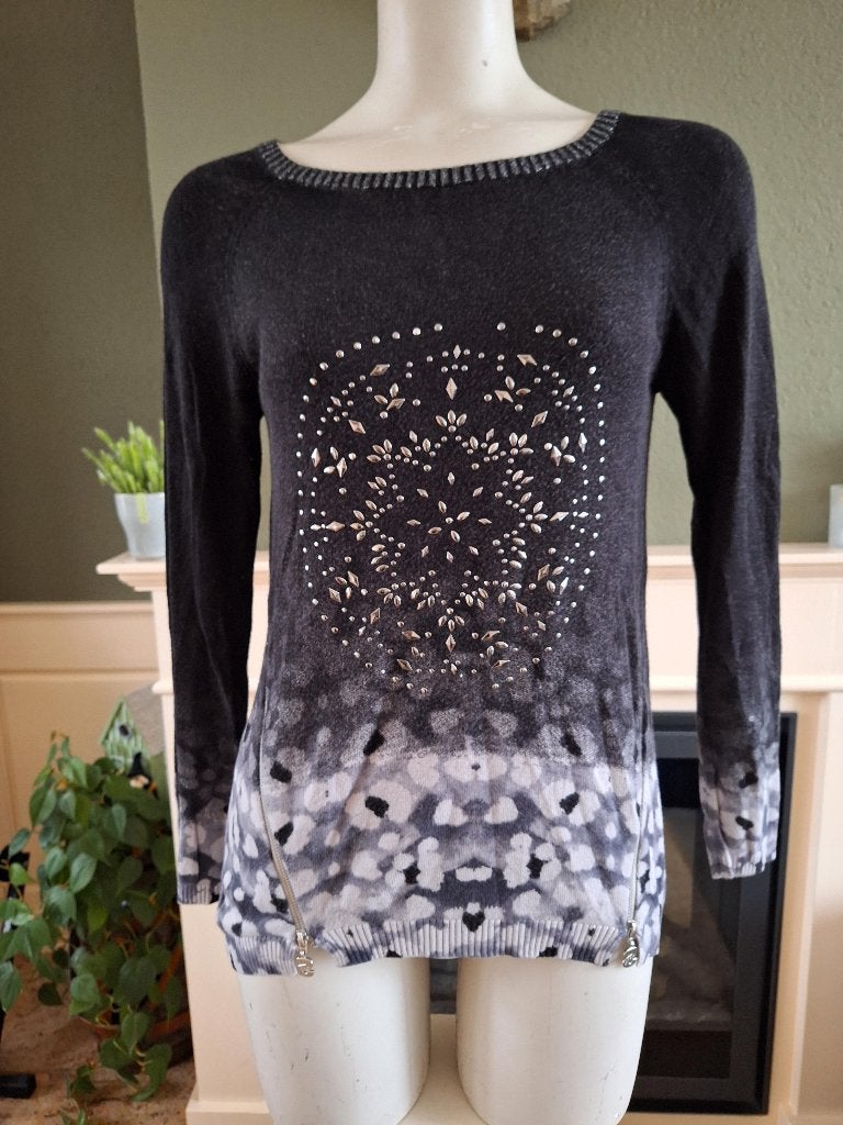 Desigual mooie zwart zilveren trui S 36, Verzenden, Zwart, Zo goed als nieuw, Desigual