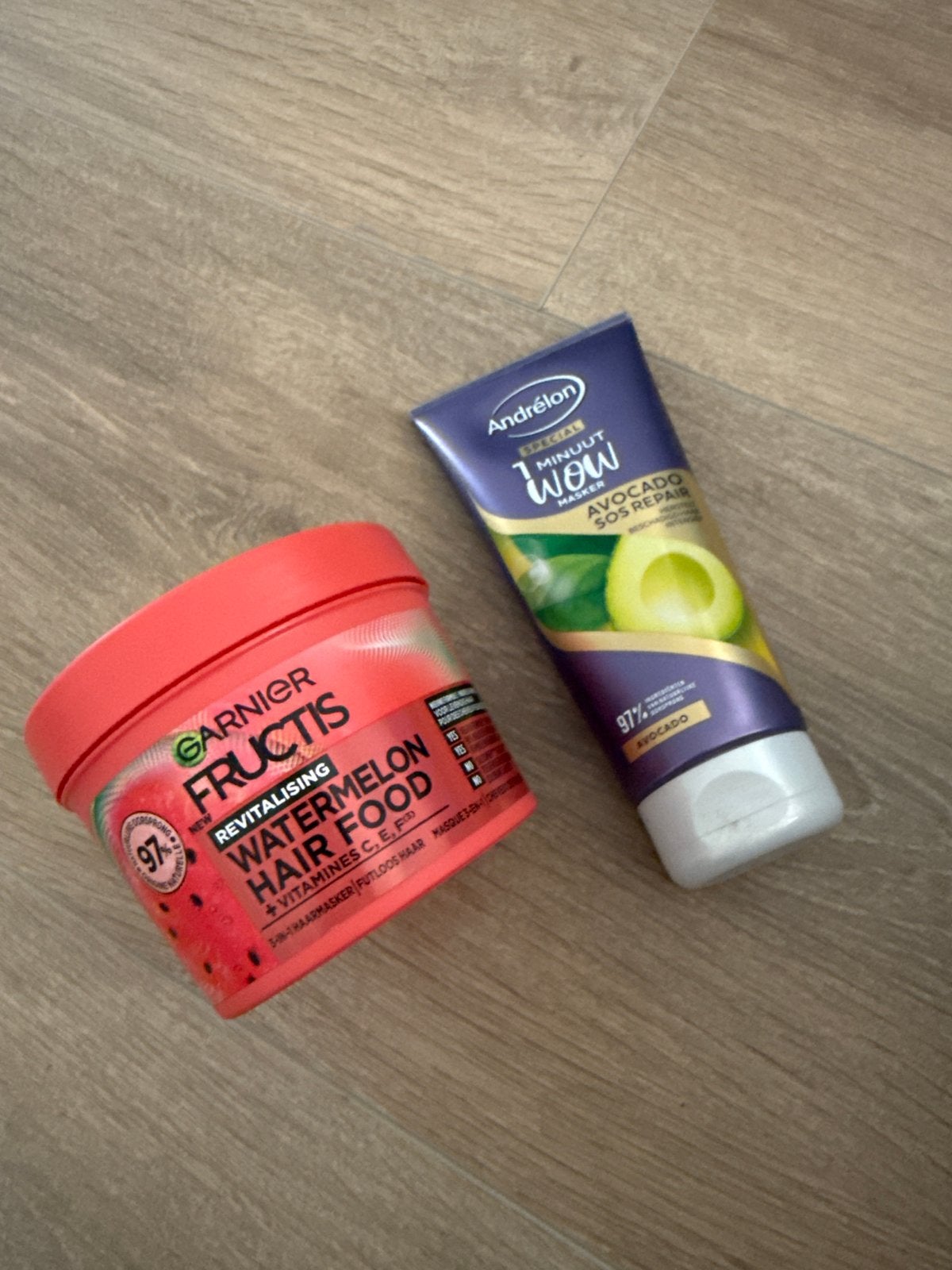Garnier Fructis Watermelon Hair Food & Andrélon Avocado, Sieraden, Tassen en Uiterlijk, Uiterlijk | Haarverzorging, Ophalen of Verzenden