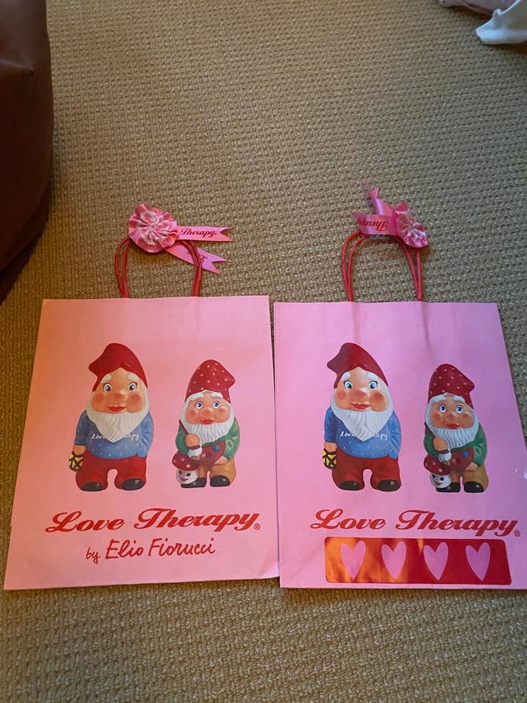 Love therapy cadeau tasjes roze kabouter Elio fiorucci, Ophalen of Verzenden, Nieuw