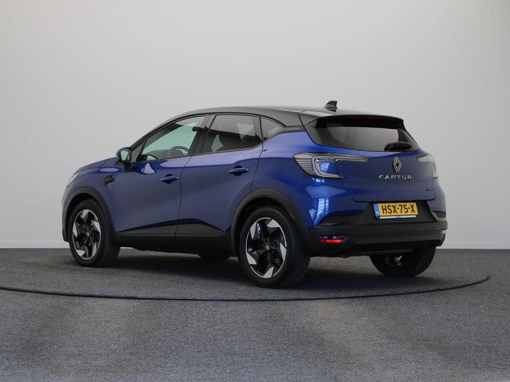 Renault Captur 1.6 E-Tech full hybrid 145 techno | Achteruit, Auto's, Renault, 1345 kg, Gebruikt, Blauw, Leder en Stof