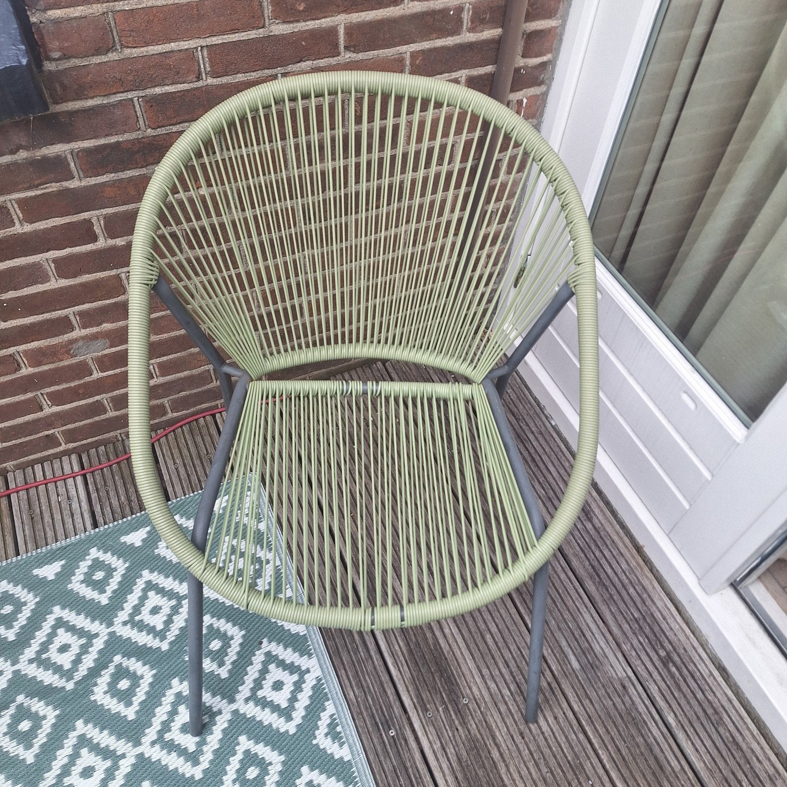 Groene tuinstoel, Tuin en Terras, Tuinstoelen, Ophalen, Gebruikt, Kunststof